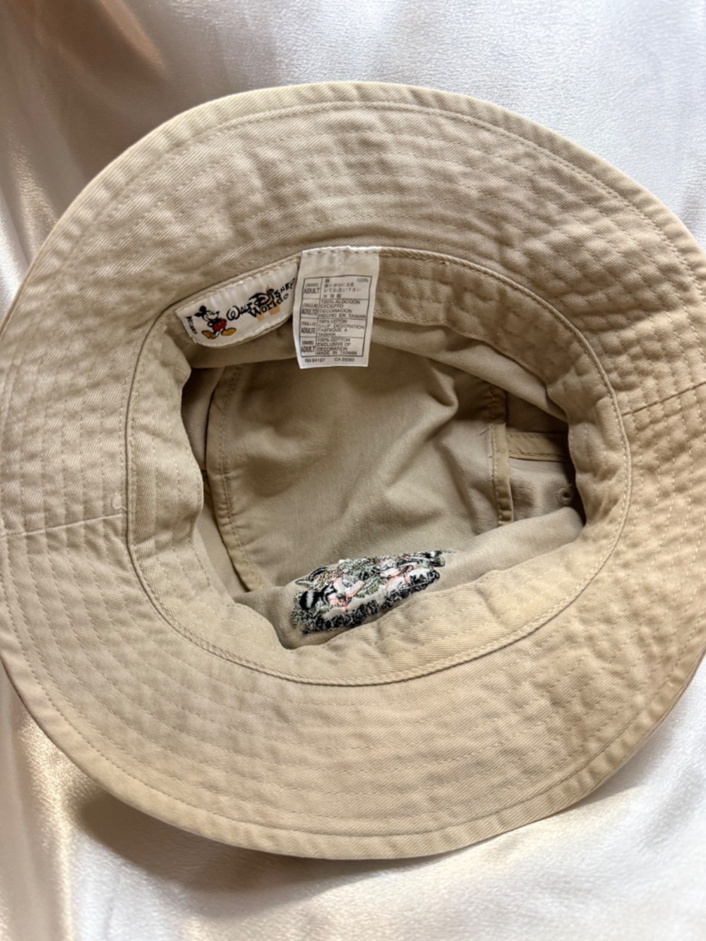 Vintage Disney Animal Kingdom Mickey Minnie Safari Bucket Hat Adult Tan - Picture 3 of 5